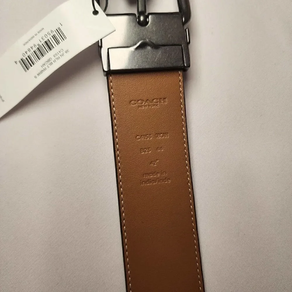 NWT COACH C4153 PRIDE Rainbow Signature Canvas Roller Buckle Reversible …